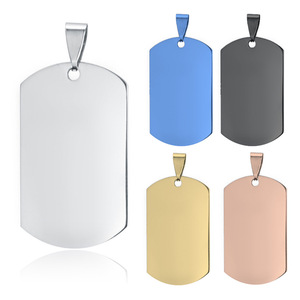 Étiquettes d'identification en métal gravées au laser personnalisées pendentifs en acier inoxydable pour colliers chiens de compagnie personnes - Product Image 1