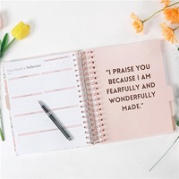 Set de Regalo de Gratitud con Agenda Personalizada, Diario de Hojas Sueltas con Espiral, Planificador Diario Promocional con Cubierta de PVC/PP/Papel, 60 Hojas