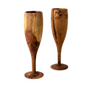 Juego de Copas de Vino de Madera Ecológicas Hechas a Mano, Juego de 6-10 Copas de Diseño Moderno Único, Capacidad de 250 ml, para Fiestas de Cócteles - Product Image 3