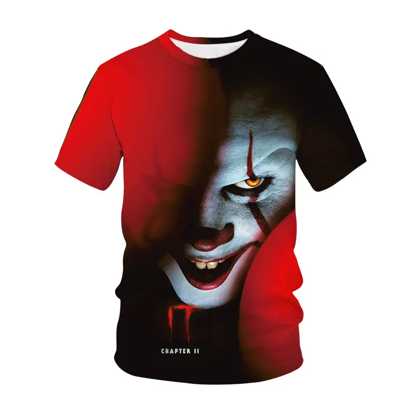 Summer New 3D Stephen King's It Print Men Oversize T Shirt