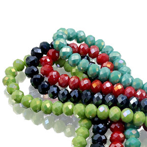 红宝石色水晶龙德尔灯饰玻璃珠4x 3毫米刻面圆盘珠，用于DIY珠宝和手镯制作混合颜色选项 - Product Image 3