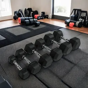 Meilleure vente directe d'usine Black Mancuernas hexagonales haltère pas cher spécifications gym façonnage exercice fitness