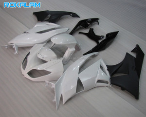 Carenados Blancos y Negros para <span class=keywords><strong>Kawasaki</strong></span> <span class=keywords><strong>Ninja</strong></span> <span class=keywords><strong>ZX6R</strong></span> 2009 2010 <span class=keywords><strong>2011</strong></span> 2012 Kit de Carrocería ABS ZX-6R 09 10 11 12 636  Carenado para Motocicleta ZX636 - Product Image 1