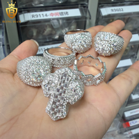 Offre Spéciale – Bagues en Argent Sterling 925 avec Moissanite VVS1, Bagues Moissanite Iced Out pour Hommes, Bagues Moissanite Hip-Hop, Testées au Diamant (GRA)