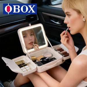 תיק איפור OBOX קולקציה חדשה, תיק רחצה גדול מקטגוריית PU, נרתיק קוסמטיקה נוח לנסיעות וטיולים - Product Image 3