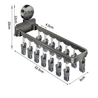 Support mural coupe-vent flexible pour vêtements, cintre de séchage avec clips pour sous-vêtements et chaussettes, organisateur pour salle de bain