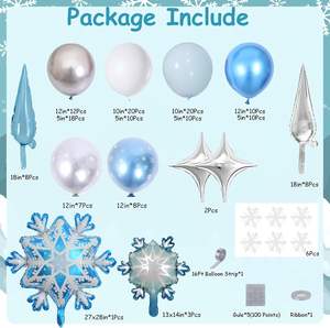 <span class=keywords><strong>Kit</strong></span> de guirlande d'arche de ballons Frozen avec <span class=keywords><strong>des</strong></span> ballons flocons de <span class=keywords><strong>neige</strong></span> argentés, bleus et blancs pour les décorations de fête d'<span class=keywords><strong>anniversaire</strong></span> de princesse pour filles - Product Image 4