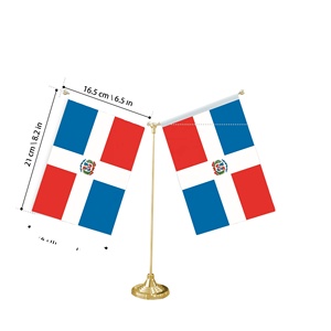 Bandera de Mesa en Forma de Y con Base de Metal para Decoraciones Personalizables con la Mini Bandera de República <span class=keywords><strong>Dominicana</strong></span> - Product Image 2