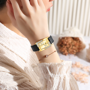 Olika personnalisable élégant <span class=keywords><strong>montre</strong></span> à Quartz Rectangle pour femmes étanche avec bracelet en cuir de 18mm matériau de boîtier en alliage à la mode - Product Image 5