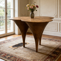 Table console au design moderne et luxueux, forme artistique, trois pieds, table ronde pour la maison, le restaurant, l'hôtel, le salon, meubles