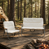 Chaise pliante de camping d'extérieur en acier carbone, chaise longue de plage portable, double fonction, dossier de loisirs multifonctionnel, chaise de pêche avec coussin