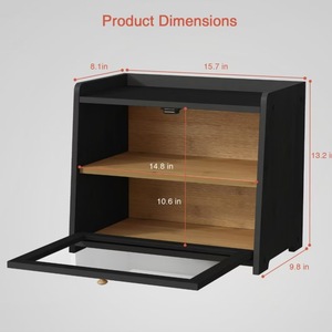 Bread Storage Box Double Layer Transparent Acrylic Dustproof <b>Kitchen</b> Desktop Organizer Rectangle Shape - Product Image 2
