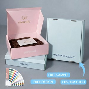 Boîte d'expédition pour masques faciaux et soins de la peau avec bande déchirable, emballages DTC en carton ondulé B, logo personnalisé OEM - Product Image 5