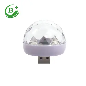 Nova mini luz LED USB para festas, bola de luz mágica de cristal LED portátil para festas em casa