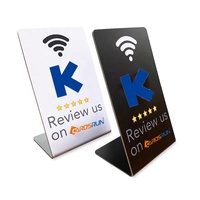 Présentoir NFC intelligent sans contact pour réseaux sociaux, plaque personnalisée A5 avec code QR, support de carte NFC pour avis Google