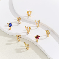 Gaby Manufacturer Nouvelle bague de nez fantaisie unique en forme de U, sans perçage, en cuivre, avec zircon, à clipser
