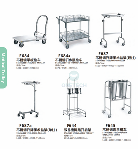 Direct usine bon prix hôpital Instrument pliable en acier inoxydable chirurgical Mayo Table chariot à levier unique Double bras - Product Image 3