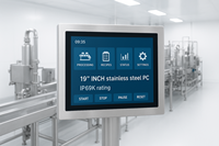 PC Panel Sentuh Baja Tahan Karat 12,1" IP69K, Komputer Industri Tahan Air dengan Layar Sentuh PCAP