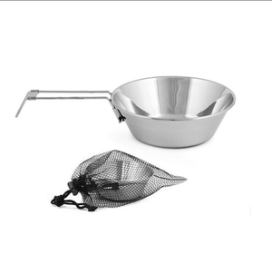 Taza de Sierra de acero inoxidable SM06 para exteriores, tazón de acampada con mango plegable, 300 a 310 ml, logotipo personalizado con impresión láser - Product Image 2