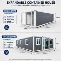 Maison conteneur extensible de 40 pieds, villa modulaire préfabriquée de luxe, structure en acier, mini-maison pliable pour les centres de villégiature et l'habitation résidentielle