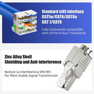 Shield cat6A <span class=keywords><strong>FTP</strong></span> RJ45 conector cat8 blindado enchufe modular sin herramientas - Product Image 6