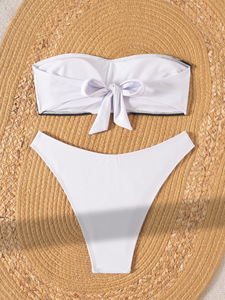 2026 New Style Unique Cool Girl Wild and Sexy Strapless 2 Piece Set Bikini with <b>Thongs</b> for Europe and America - Product Image 6