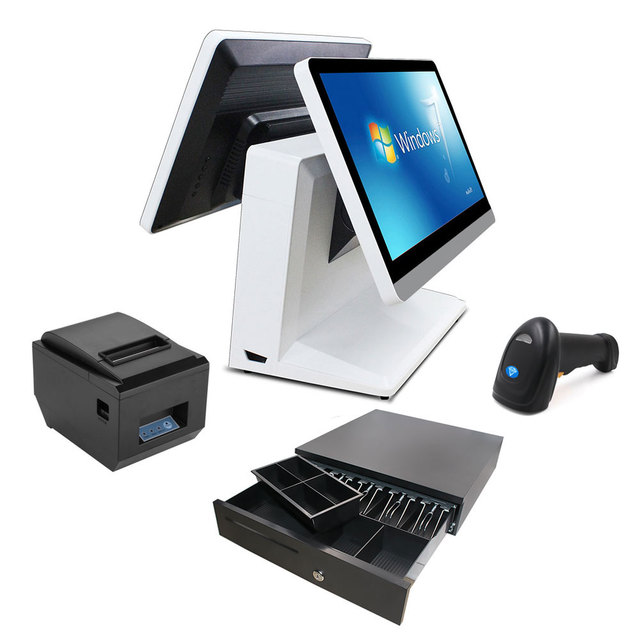 Market Restaurant Retail OEM 15 Dual Touch Screen All in One All in One Pos Machine with Second Screen