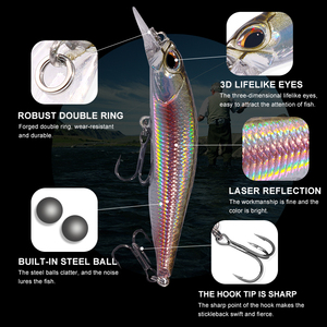 7.5CM 5.1G NEWUP haute qualité nouveau Type vairon leurre eau salée mer pêche leurres dur vairon appât - Product Image 3