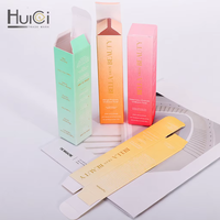 Boîte en papier couché avec logo estampé à chaud, carton cosmétique biodégradable pour l'emballage de flacons d'essences de soin de la peau