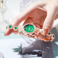 Montre à Quartz Écologique pour Femme, Style Bracelet Couronne en Calcédoine, Meilleure Vente en Gros