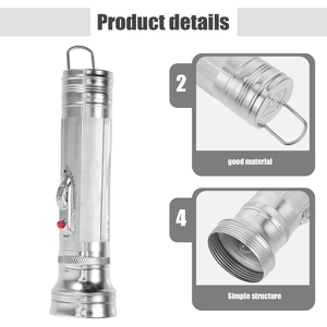 Lampe de poche rétro en métal, vintage, à l'ancienne, portable, pour le camping en plein air, LED durable, petite lampe de voyage, interrupteur, lanterne portable - Product Image 3