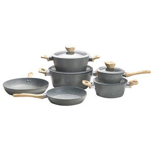10 pièces en aluminium forgé revêtement en pierre granit cuisine <span class=keywords><strong>Prestige</strong></span> ustensiles <span class=keywords><strong>de</strong></span> cuisine antiadhésif nordique batterie <span class=keywords><strong>de</strong></span> cuisine - Product Image 4