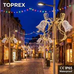 Venta Directa de Fábrica, Poste de <span class=keywords><strong>Campana</strong></span> Navideña Impermeable IP65, Nuevo Diseño, Decoración Festiva, Motivo de Cuerda, Luz LED 2D, PVC IP65 - Product Image 1