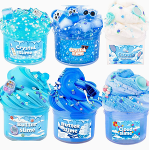 Ensemble de slime bleu cristal effet nuage pour enfants de 8 à 13 ans, jouet unisexe pâte à modeler et slime - Product Image 1