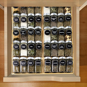 <b>Spice</b> <b>Jar</b> Storage Rack With Labels 48 <b>Jars</b> Wooden Organizer For Kitchen Counter Use - Product Image 4