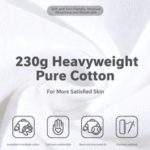 เสื้อยืดคอกลมแขนสั้นทรงปกติ น้ำหนัก 230 กรัม สไตล์ใหม่ประจำฤดูร้อน สำหรับผู้ชายและผู้หญิง สีพื้น  รับสกรีนโลโก้ตามแบบ ขายส่ง - Product Image 5