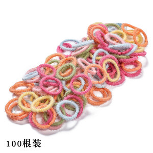 Attaches pour cheveux colorées pour enfants, 100 pièces, accessoires pour cheveux aux couleurs bonbons, utilisation quotidienne, cordes élastiques pour cheveux d'enfants - Product Image 1