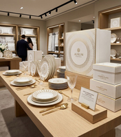 Service de 12 assiettes de table en céramique Art Déco dorées, 10,5, 8, 6,5 pouces, motif géométrique, en porcelaine, pour mariage, vente au détail, restaurant, vaisselle de table