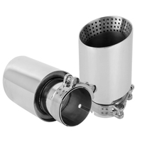 Système d'embout d'échappement de voiture en acier inoxydable lisse DEX, universel, 60 mm, 63 mm, embout de silencieux, VW GTI MK7 Golf7, 1 pièce, tuyaux d'échappement de 1,5 mm