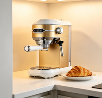 Machine à café expresso 3 en 1 avec pompe 15 bars, panneau de commande éclairé à une touche, réservoir d'eau transparent amovible de 1 L ST-695