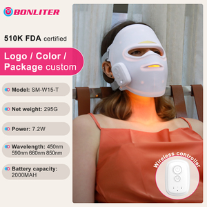 Masque facial LED Bonliter, thérapie par lumière rouge et infrarouge proche, appareil pour le <span class=keywords><strong>visage</strong></span>, 660 nm 850 nm, thérapie par la lumière, masque de beauté en silicone LED - Product Image 3