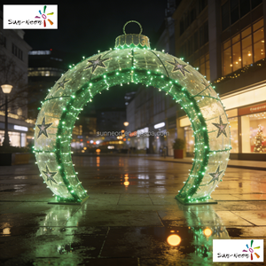 Luces LED en forma de arco con bolas de luz para decorar eventos, Navidad, Halloween, Diwali y otras festividades. - Product Image 3