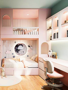 <span class=keywords><strong>Lit</strong></span> de princesse de style crème, luxe léger, pour chambre de fille, <span class=keywords><strong>lit</strong></span> <span class=keywords><strong>cabane</strong></span> <span class=keywords><strong>avec</strong></span> <span class=keywords><strong>bureau</strong></span> intégré, <span class=keywords><strong>lit</strong></span> <span class=keywords><strong>superposé</strong></span> multifonctionnel en bois massif - Product Image 2