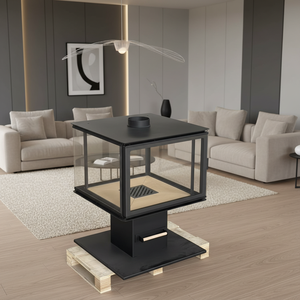 <span class=keywords><strong>Cheminée</strong></span> en acier personnalisable avec grande fenêtre d'observation, poêle à bois autonome - Product Image 5