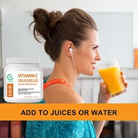 Poudre de vitamine C, acide ascorbique pur, soluble, cristaux fins, non-OGM, favorise un système immunitaire sain, protection cellulaire