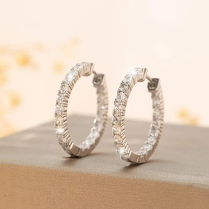 Orecchini scintillanti intarsiati per donna, eleganti gioielli per abiti da festa, gioielli alla moda per le orecchie - Product Image 4