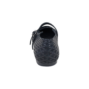 Elegante elegante donna Mary Jane scarpe uniche pelle di vacca in rilievo con doppia fibbia piatta e leggera - Product Image 6