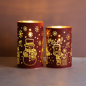 Décoration de Noël en forme de bonhomme de neige à <span class=keywords><strong>flamme</strong></span> réelle 3D de Matti, fonctionnant sur piles, avec télécommande, en cire de paraffine, verre <span class=keywords><strong>LED</strong></span> <span class=keywords><strong>rouge</strong></span>, <span class=keywords><strong>bougie</strong></span> <span class=keywords><strong>LED</strong></span> en verre - Product Image 6