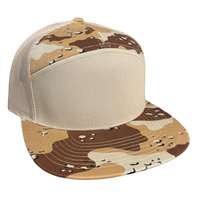 Gorras Snapback estructuradas de 7 paneles OEM logotipo bordado personalizado sombrero de camuflaje del desierto gorras de camionero de malla de camuflaje de algodón/poliéster