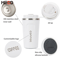 Mug à café isotherme 380 ml 510 ml avec couvercle, en acier inoxydable à double paroi sous vide, couleur champagne beige, fabricant de bouteilles d'eau